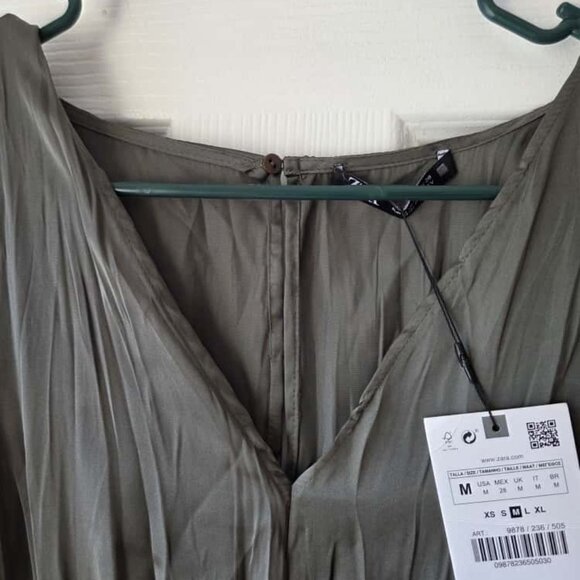 Zara Army Green Mini Dress M NWT $50 - Picture 10 of 11